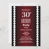 Invitation Black and Burgundy 30th Birthday Party (Devant)