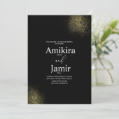 Invitation Black and Dusty Gold Pixie Faux Wedding (Debout devant)