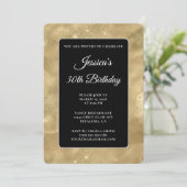 Invitation Black and Glittery Gold Ink 30th Birthday (Debout devant)