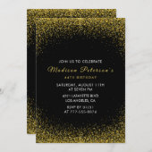 Invitation Black and Gold 44e anniversaire Parties scintillan (Devant / Derrière)