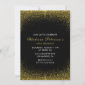 Invitation Black and Gold 49e anniversaire Parties scintillan (Devant)