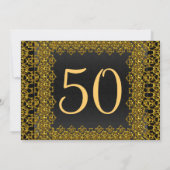 Invitation Black and Gold 50th Birthday Party Black Gold (Dos)