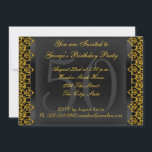 Invitation Black and Gold 50th Birthday Party Black Gold<br><div class="desc">Black and Gold 50th Birthday Party Black Gold</div>