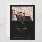 Invitation Black And Gold 5 Photo RN Soins infirmiers (Dos)