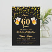 Invitation Black and Gold 60e anniversaire | Courses et bière (Debout devant)