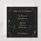 Invitation Black and Gold 75th Birthday party (Dos)