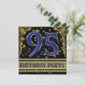 Invitation Black and Gold 95th Birthday party (Debout devant)