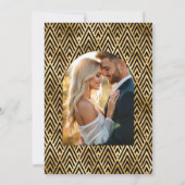 Invitation Black and Gold Art Deco Gold Wedding Photo (Dos)