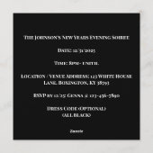 Invitation Black and Gold Art Deco Party Hat (Dos)