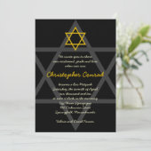 Invitation Black and Gold Bar Mitzvah (Debout devant)