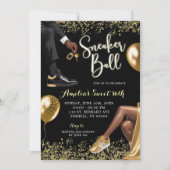 Invitation Black and Gold Basket Ball Sweet 16 Anniversaire (Devant)