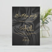 Invitation Black and gold birthday (Debout devant)