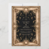 Invitation Black and Gold Celestial Baroque Wedding (Devant)