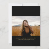 Invitation Black and Gold Confetti Photo Graduation Party (Dos)