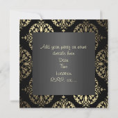 Invitation Black and Gold Damask All Occasion Party (Dos)