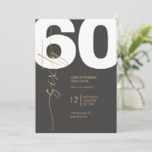 Invitation Black and Gold Elegant 60th Birthday (Debout devant)