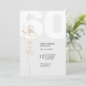 Invitation Black and Gold Elegant 60th Birthday (Debout devant)