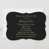 Invitation Black and Gold Floral Casquette 2025 Graduation Pa (Dos)