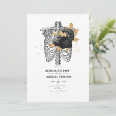 Invitation Black and Gold Floral Gothique Bachelorette Party (Debout devant)