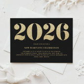 Invitation Black and Gold Glitter 2022