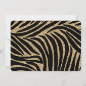 Invitation Black and Gold Glitter Zebra Print baby shower (Dos)