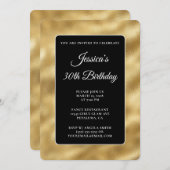 Invitation Black and Gold Glossy Foil 30e anniversaire (Devant / Derrière)