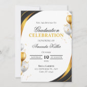 Invitation Black and Gold Graduation Celebration (Devant)