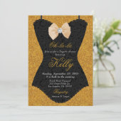Invitation Black and Gold Lace Corset Bridal Lingerie Shower (Debout devant)