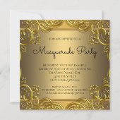 Invitation Black and Gold Masquerade Party (Dos)