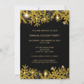 Invitation Black and Gold Modern Holiday Party (Devant)