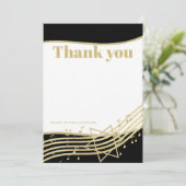 Invitation Black and Gold Music Bar Mitzvah Merci (Debout devant)