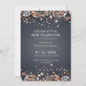 Invitation Black and Gold New Year's Eve Party  (Devant)