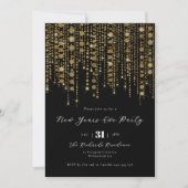 Invitation Black and Gold New Years Eve Party  (Devant)