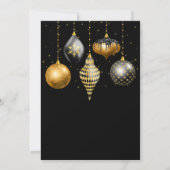 Invitation Black and Gold Ornaments Christmas Party (Dos)