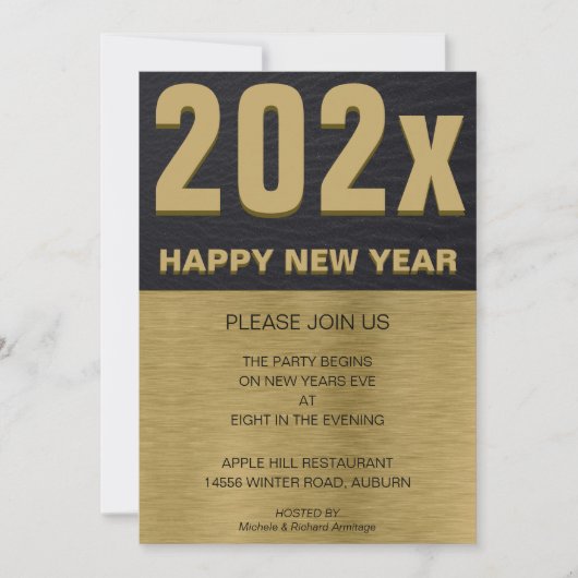 Invitation Black and Gold Party (Devant)