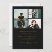 Invitation Black  and Gold Photo Graduation (Dos)