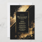 Invitation Black and Gold Retirement Party (Devant)