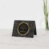 Invitation Black And Gold Stars Goth Pattern (Devant)