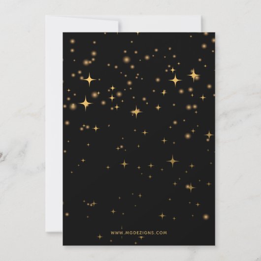 Invitation Black and Gold String Lights Graduation Party (Dos)
