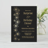 Invitation Black and Gold Surprise 21e anniversaire Diner Par (Debout devant)