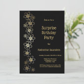 Invitation Black and Gold Surprise Anniversaire (Debout devant)