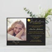 Invitation Black and Gold Toned Photo Graduation (Debout devant)
