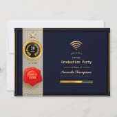 Invitation Black and Gold Virtual Graduation Party (Devant)