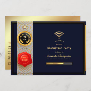 Invitation Black and Gold Virtual Graduation Party