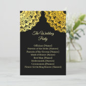 Invitation Black and Gold Wedding Ceremony Program Card (Debout devant)