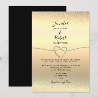 Invitation Black and Gold Wedding Reception