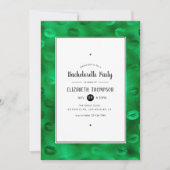 Invitation Black and Green Glam Lips Bachelorette Party (Devant)