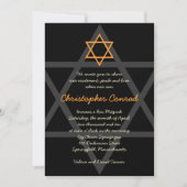 Invitation Black and Orange Bar Mitzvah (Devant)