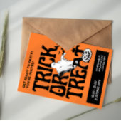 Invitation Black and Orange Simple Trick Or Treat Halloween 