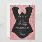 Invitation Black and Pink Lace Corset Bridal Lingerie Shower  (Devant)
